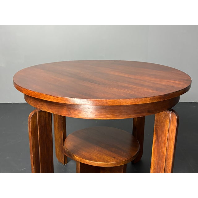 Mid-Century Modern Dutch Art Deco Side Table in Mahogany, 1940s For Sale - Image 11 of 15