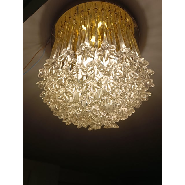 Murano Glass Flower Chandelier from Venini, 1960s For Sale - Image 10 of 10