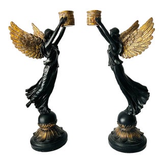 Art Deco Style Angel Candkeholders For Sale