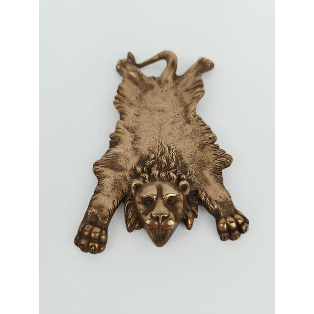 Vintage Brass Ashtray Depicting the Mythological Nemean Lion Skin, Italy, 1970s For Sale - Image 12 of 18
