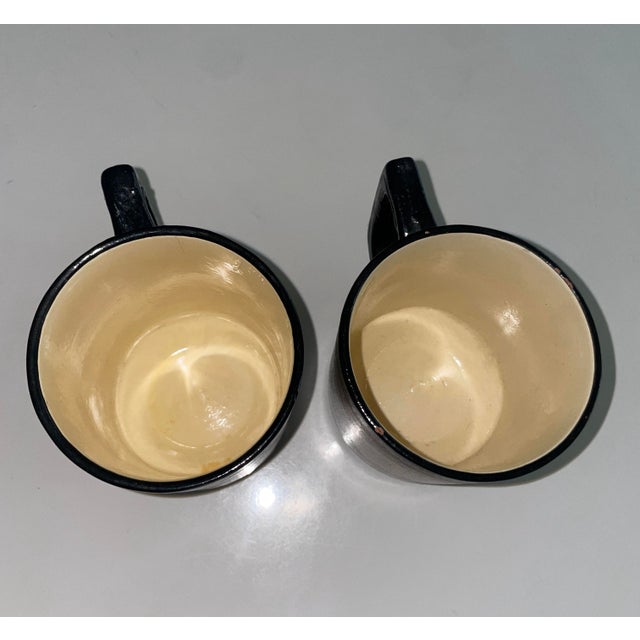 1970s Pair of Vintage Hand Painted Greek Artistry Coffee Mugs For Sale - Image 5 of 6