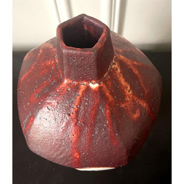 Japanese Studio Ceramic Vase by Ken Matsuzaki with Original Tomobako For Sale - Image 9 of 18
