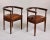 Traditional Early 20th Century Mahogany Captain’s Chairs With Brown Leather - Pair For Sale - Image 3 of 12