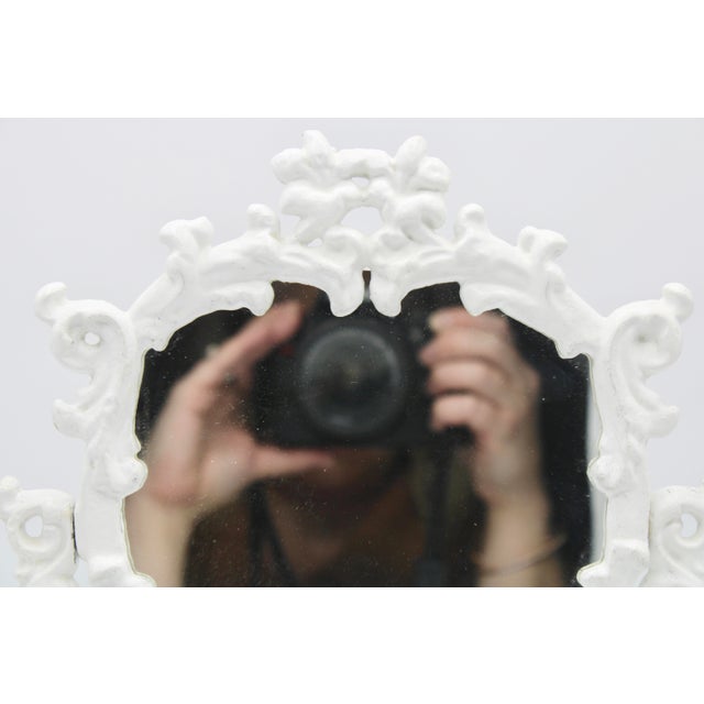 Antique White Cast Iron Dresser Mirror For Sale In Tulsa - Image 6 of 9