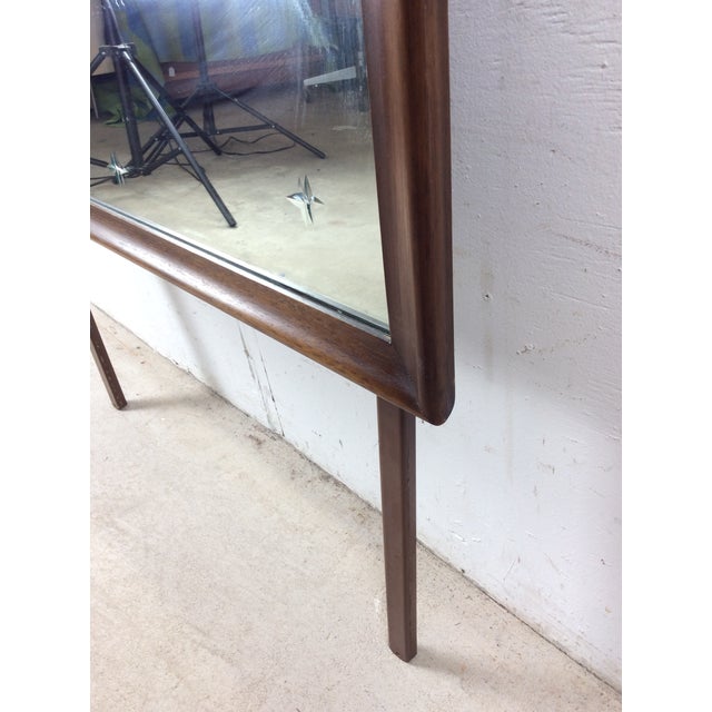 Mid Century Modern Mountable Mirror With Walnut Frame For Sale - Image 14 of 17