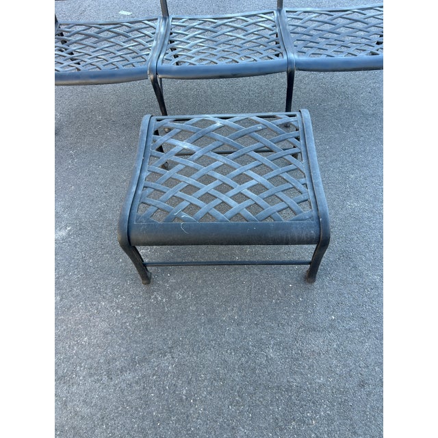 2010s Cast Aluminum Hanamint Bench and Ottoman ** For Sale - Image 5 of 6