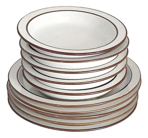 Vintage Dansk Bistro Christianshavn Brown Dinner Plates and Rimmed Bowls, 10 Pieces