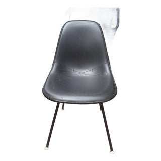 1971 Herman Miller Eames Upholstered Fiberglass Shell Side Chair DSX With Original Labels For Sale