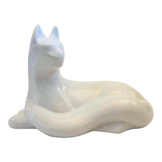 Large Postmodern Ceramic Cat by Haeger, 1993 For Sale