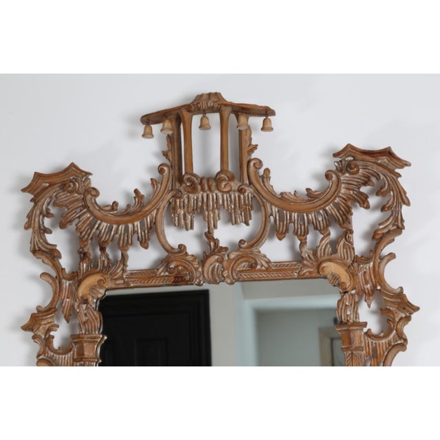 Vintage Italian Hand-Carved Giltwood Mirror by La Barge, Mid-20th Century For Sale - Image 14 of 17