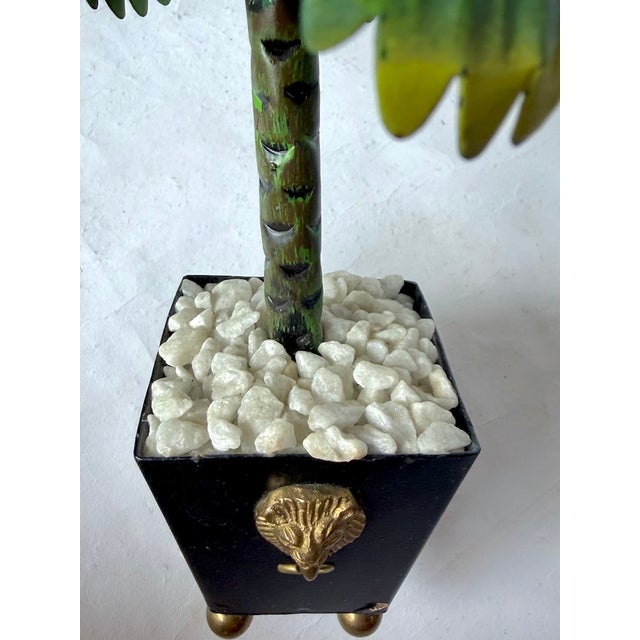Vintage Pair Miniature Tole Palm Tree Sculptures For Sale In Atlanta - Image 6 of 10