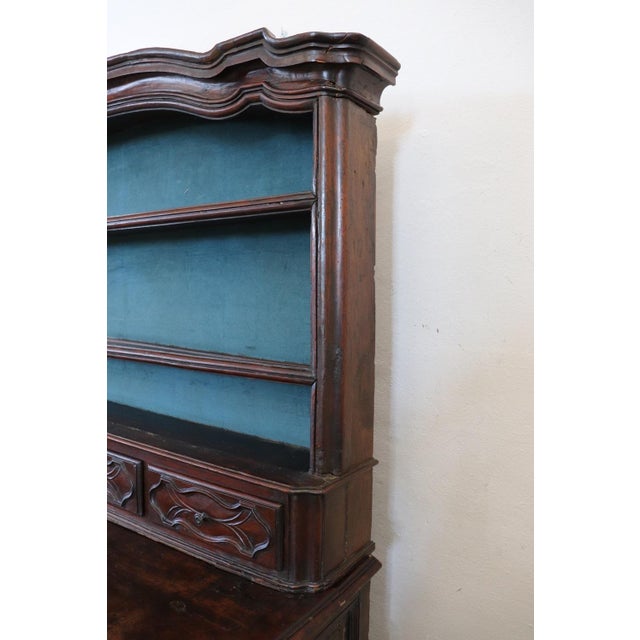 Antique Sideboard in Solid Walnut with Plate Rack, 1680s For Sale - Image 5 of 15