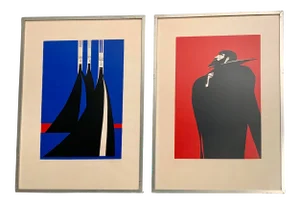 Large Limited Edition 1982 Vintage Prints - Blue Beard and His Wives - Set/2