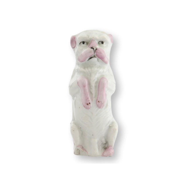 Antique Porcelain Begging Pug Dog For Sale - Image 4 of 6