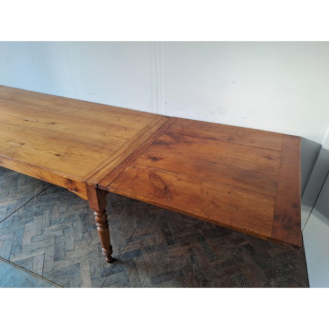 Wood Antique French Farmhouse Table in Cherrywood, 1860 For Sale - Image 7 of 9