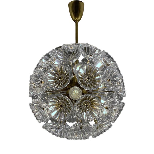 Vintage German Ball Pendant Lamp from VEB Kristallleuchte Ebersbach, 1960 For Sale