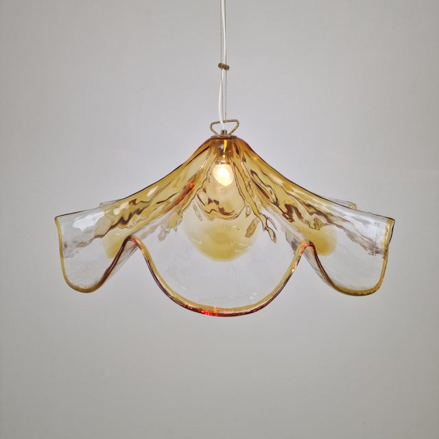 Mid-Century Modern Large Murano Glass Pendant Lamp from La Murrina, Italy, 1980s For Sale - Image 3 of 15