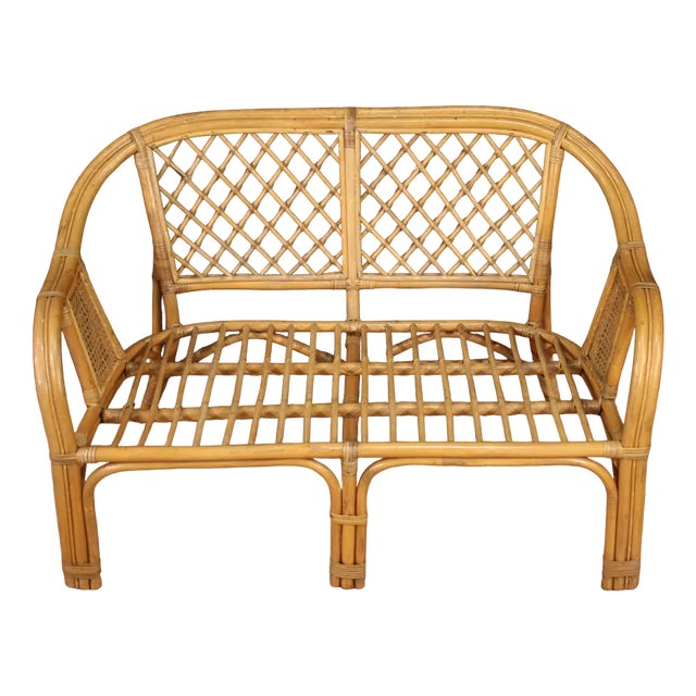 Italian Wicker Sofa, 1960s For Sale