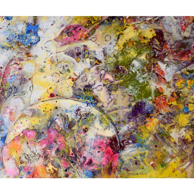 Floating Bubbles - Abstract Expressionist Composition in Acrylic on Canvas by Charles David Francis For Sale - Image 4 of 7