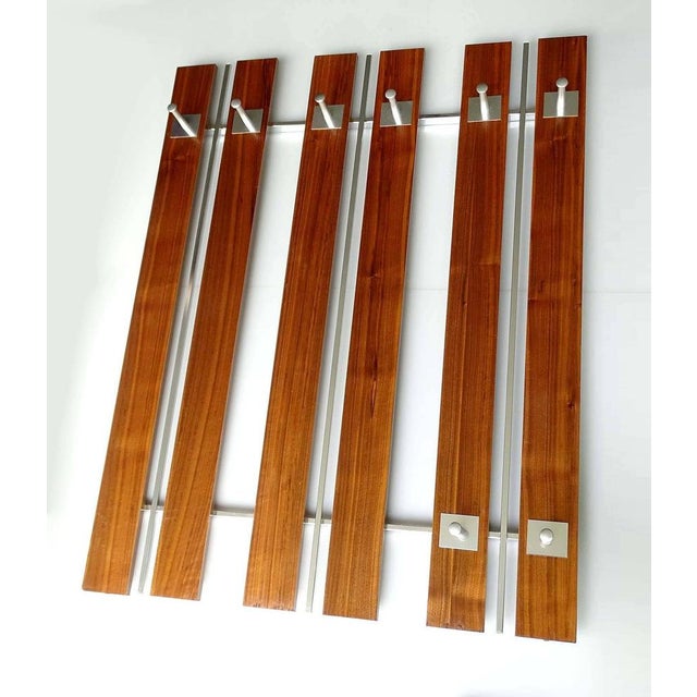 1960s Large Scandinavian Coat Rack in Teak For Sale - Image 5 of 12