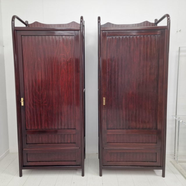 Antique Model No. 60 Wardrobes from Jacob & Josef Kohn, 1890s, Set of 2 For Sale - Image 16 of 16