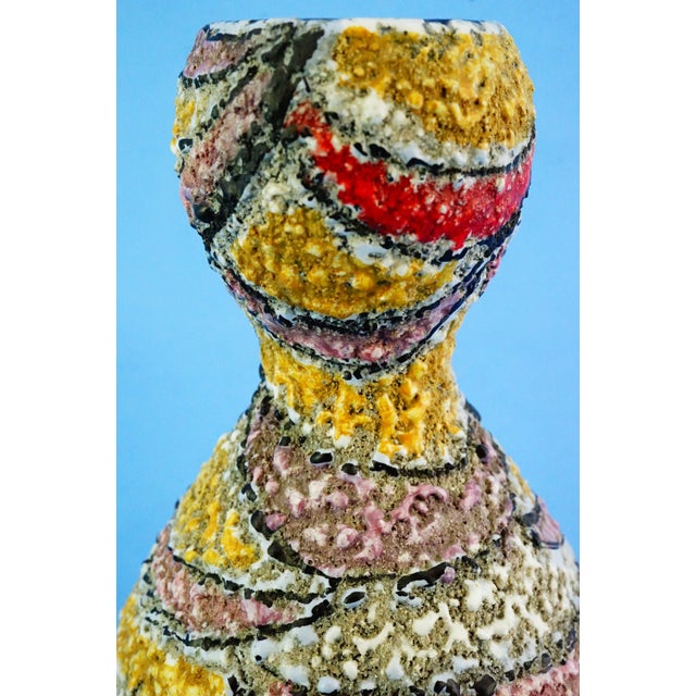 20th Century Acid-Finished Ceramic Vase eith Fat Lava Effect attributted to Vallauris Factory, France., 1950s For Sale - Image 15 of 18
