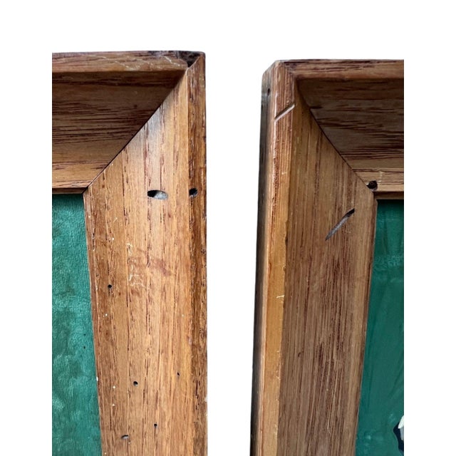 Wood Pair of Vintage Equestrian Horse Portrait Oil Paintings in Rustic Wood Frames For Sale - Image 7 of 7