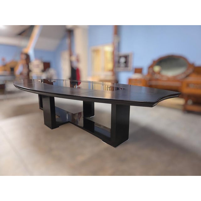 Italian Modern Executive Table in Black Finish by Tecno, 1994 For Sale - Image 9 of 18