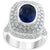 2020s Ceylon Blue Sapphire and Diamond 18 Karat White Gold Cocktail Love Ring For Sale - Image 5 of 8