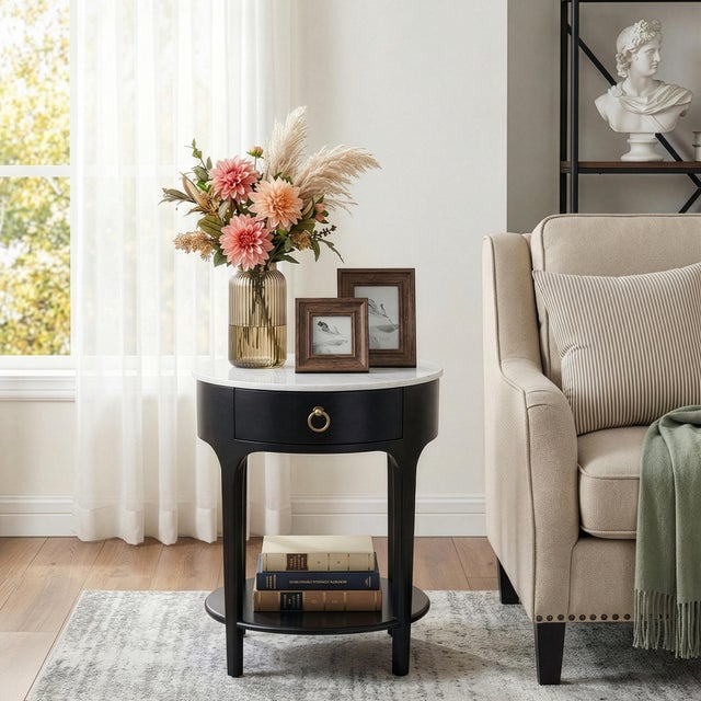 Inspired by mid-century design, this oval shaped and slender design on the Butler Specialty Company Ellen nightstand make...