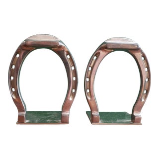 Lucky Brass Horseshoe Bookends For Sale