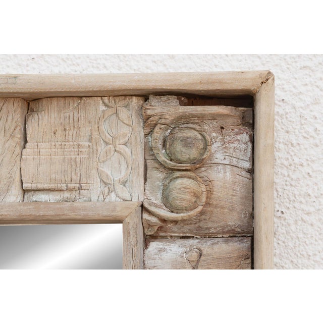 1990s 34" Reclaimed Carved Patch Work Mirror For Sale - Image 5 of 8