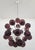 Italian sputnik chandelier with 24 amethyst Murano glass globes carefully hand blown with bubbles inside the glass using...