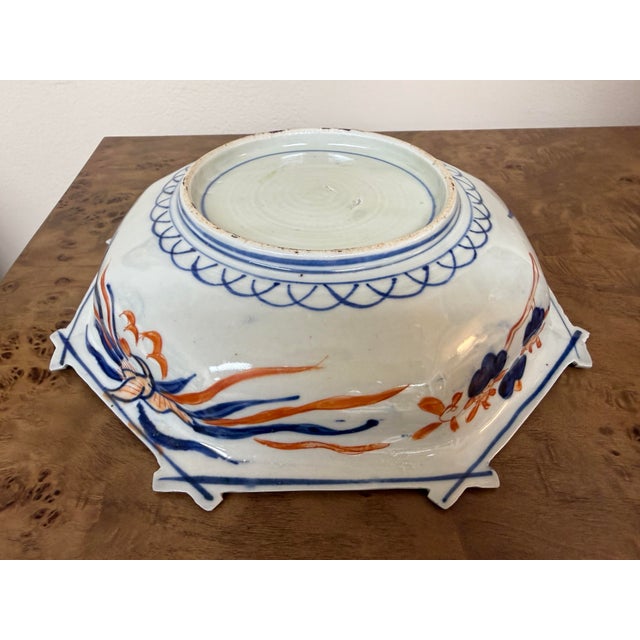 Ink Blue 19th Century Japanese Imari Bowl For Sale - Image 8 of 9