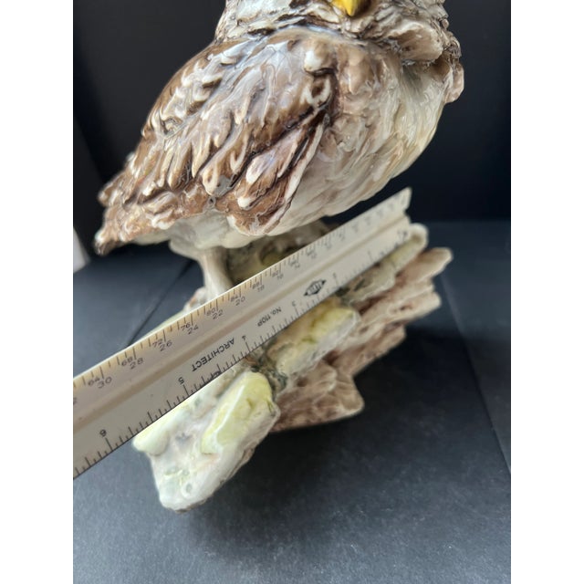 Ceramic Vintage Mid 20th Century Giuseppe Tagliariol Italian Owl Sculpture Figurine Ceramic For Sale - Image 7 of 13