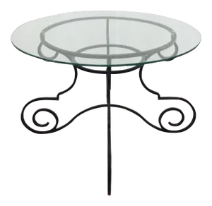 Vintage Wrought Iron & Glass Top Table