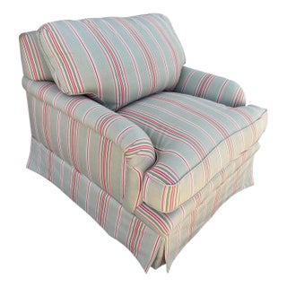 Huge George Smith Standard Roll Arm Upholstered Club Chair For Sale