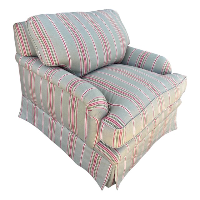 Huge George Smith Standard Roll Arm Upholstered Club Chair For Sale