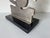 1980’s Vintage Brutalist Abstract Stainless Steel Sculpture on Black Marble Base For Sale - Image 9 of 12