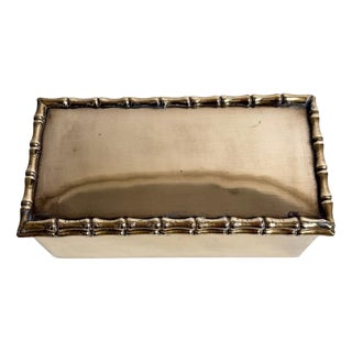 Mid-Century Modern Brass Faux Bamboo Box attributed to Maison Baguès, 1970s For Sale