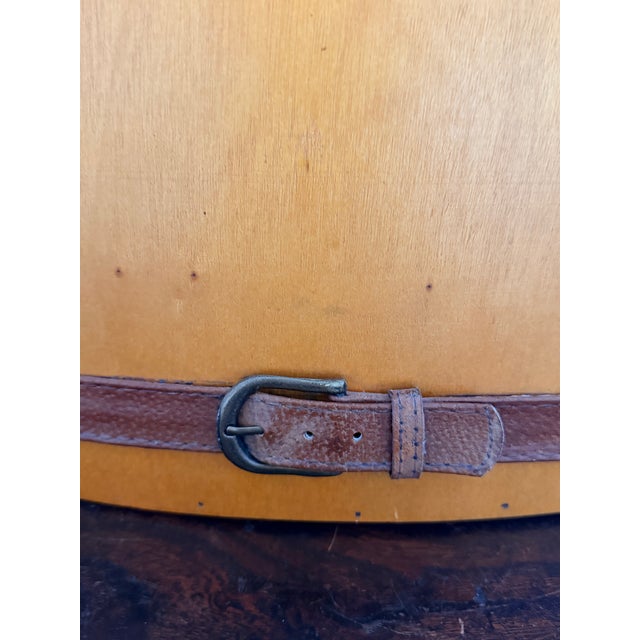 Vintage Hermès-Style Equestrian Strap-and-Buckle Waste Basket For Sale In Savannah - Image 6 of 7