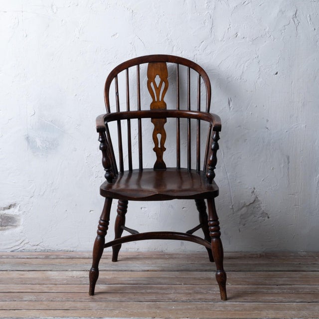 English English Windsor Chair With Crinoline Stretcher, 19th Century For Sale - Image 3 of 9