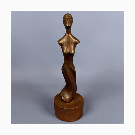 20th Century Modernist Wood & Bronze Sculpture by Gattolin Benvenuto, 1980s For Sale - Image 13 of 13