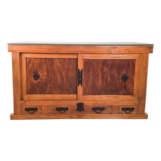 Part of a Japanese Meiji Kitchen Tansu, Now a Slate-Topped Sideboard For Sale