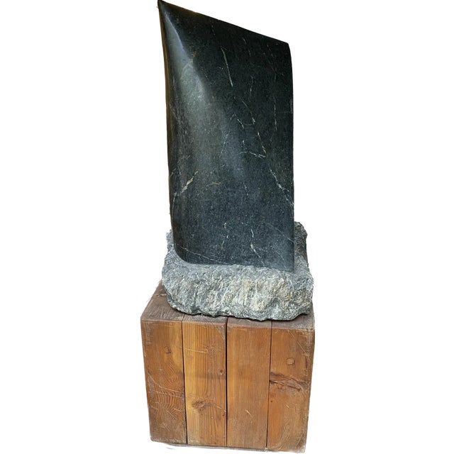 The wave marble sculpture and wooden base arden scott dimensions of the work itself (only marble): h 93 x w 70 x d 60...