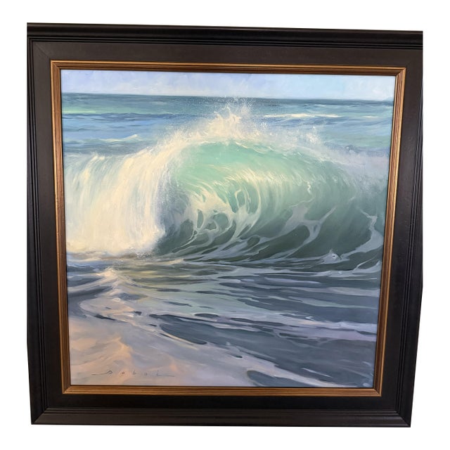 Olena Babak Signed Original Oil "Alive" Wave Seascape Plein Air For Sale