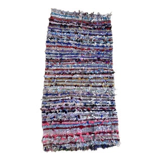 1980s Moroccan Colorful Vintage Kilim Rug - 3'6" X 6'9" Ft For Sale