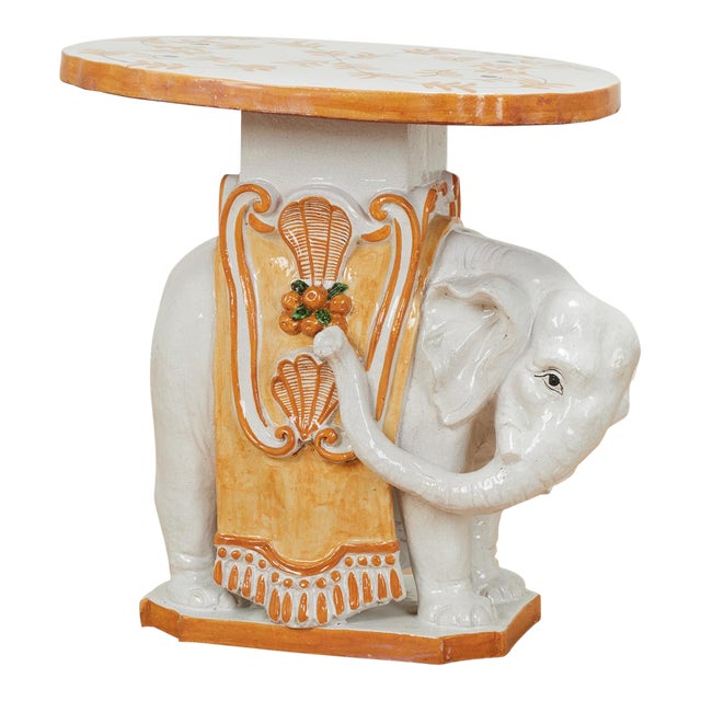 Vintage Italian Terra Cotta Elephant Tray Table or Stand For Sale