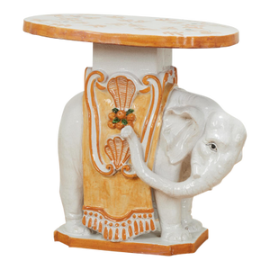 Vintage Italian Terra Cotta Elephant Tray Table or Stand
