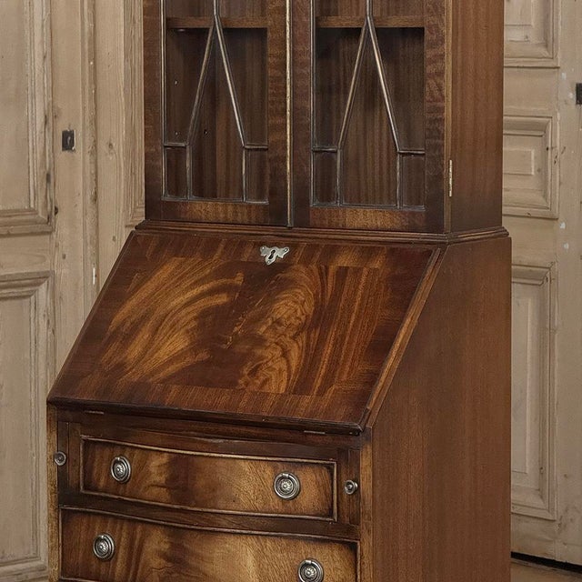 Antique English Mahogany Secretary ~ Bookcase For Sale - Image 10 of 18
